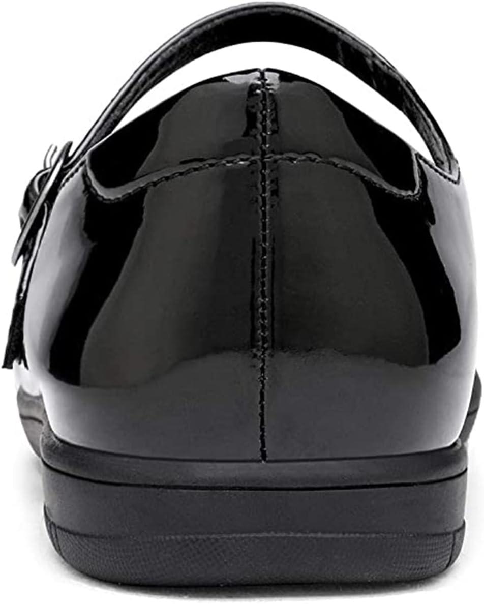 imageDREAM PAIRS Girls School Uniform Shoes Mary Jane Dress FlatsLittle KidBig KidBlackPat