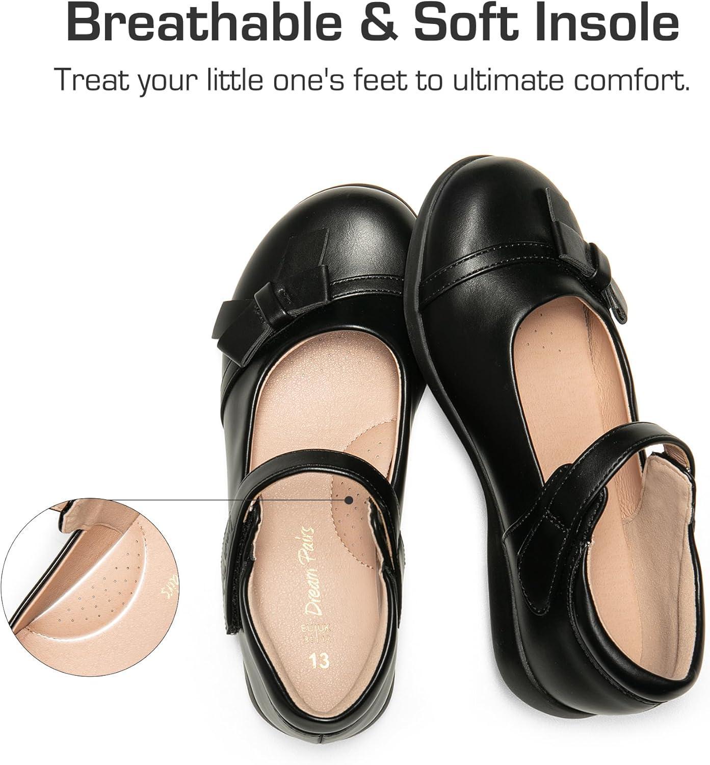imageDREAM PAIRS Girls School Uniform Shoes Mary Jane Dress FlatsLittle KidBig KidBlackPu