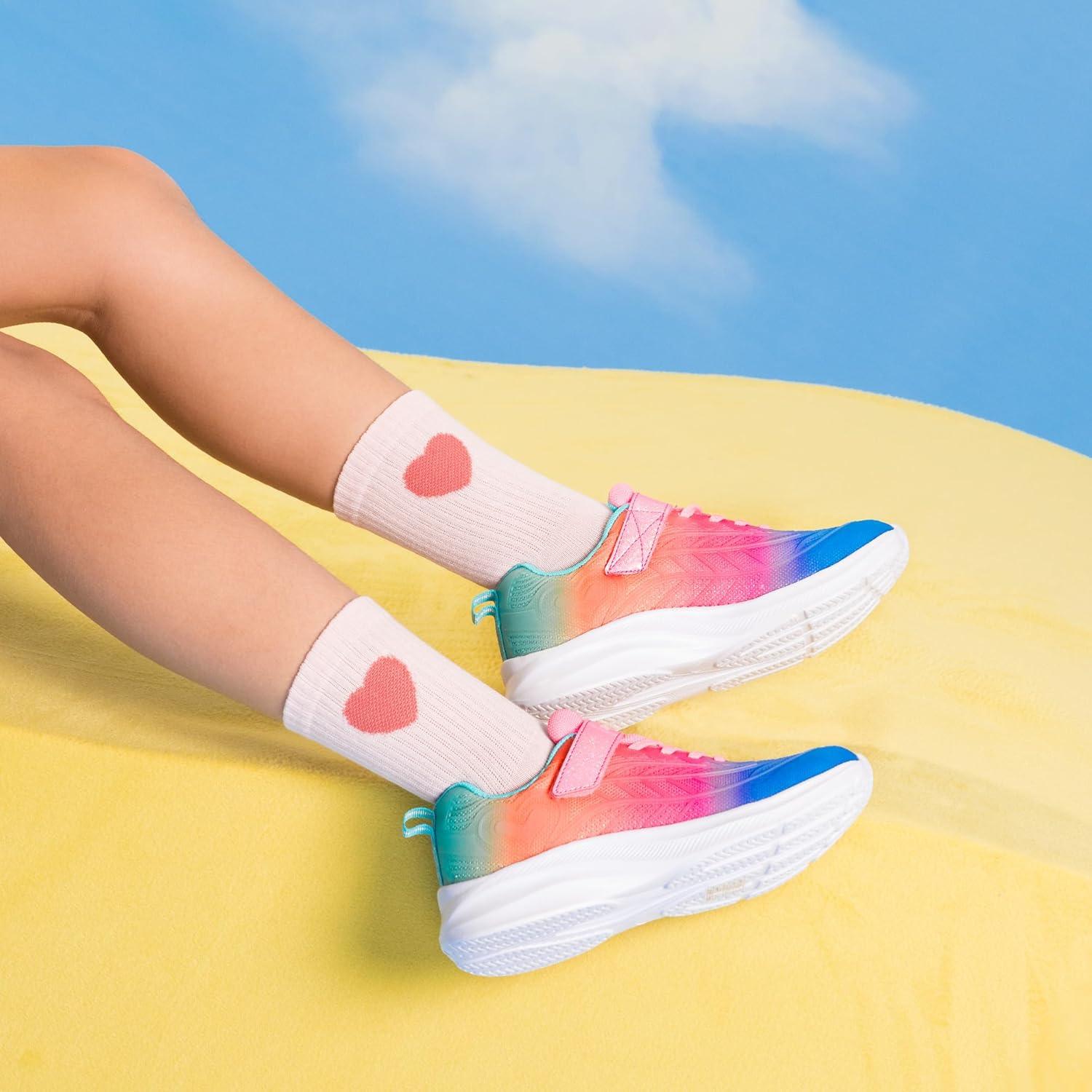 imageDREAM PAIRS Girls Shoes Kids Tennis Sparkle Ease Running Athletic Lightweight Sneakers for LittleBig Kids ToddlerBlueHot PinkGreen