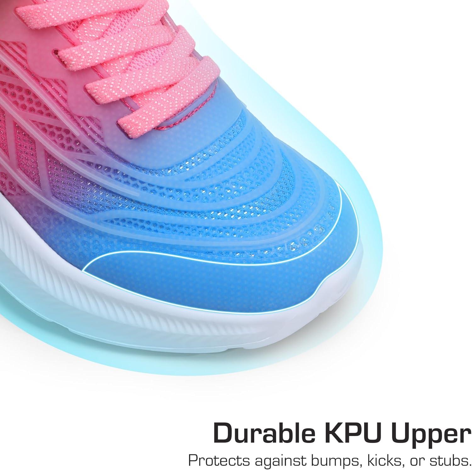 imageDREAM PAIRS Girls Shoes Kids Tennis Sparkle Ease Running Athletic Lightweight Sneakers for LittleBig Kids ToddlerBlueHot PinkGreen