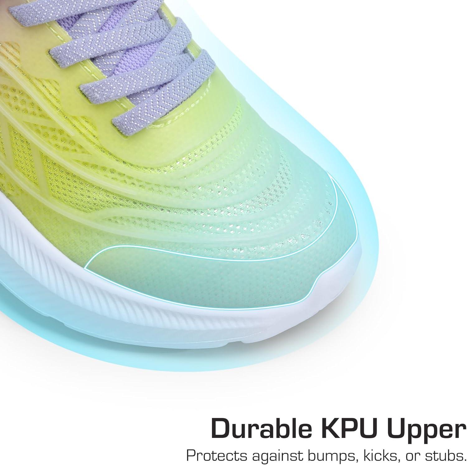 imageDREAM PAIRS Girls Shoes Kids Tennis Sparkle Ease Running Athletic Lightweight Sneakers for LittleBig Kids ToddlerGreenYellowPurple