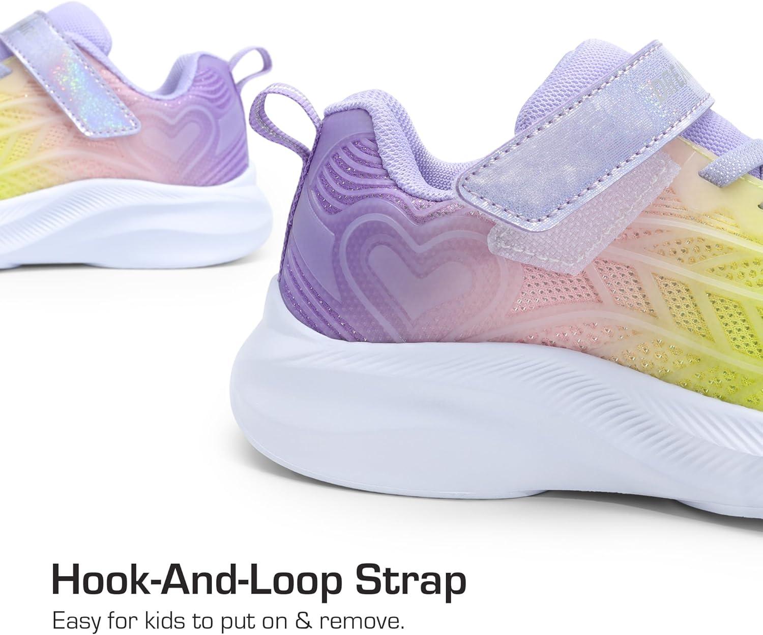 imageDREAM PAIRS Girls Shoes Kids Tennis Sparkle Ease Running Athletic Lightweight Sneakers for LittleBig Kids ToddlerGreenYellowPurple