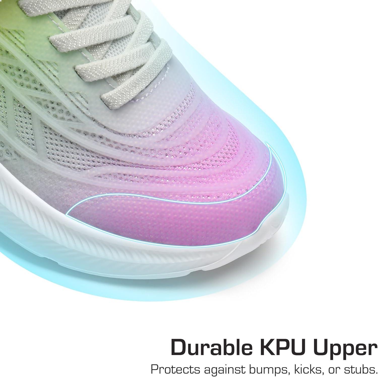 imageDREAM PAIRS Girls Shoes Kids Tennis Sparkle Ease Running Athletic Lightweight Sneakers for LittleBig Kids ToddlerHot PinkYellowOrange