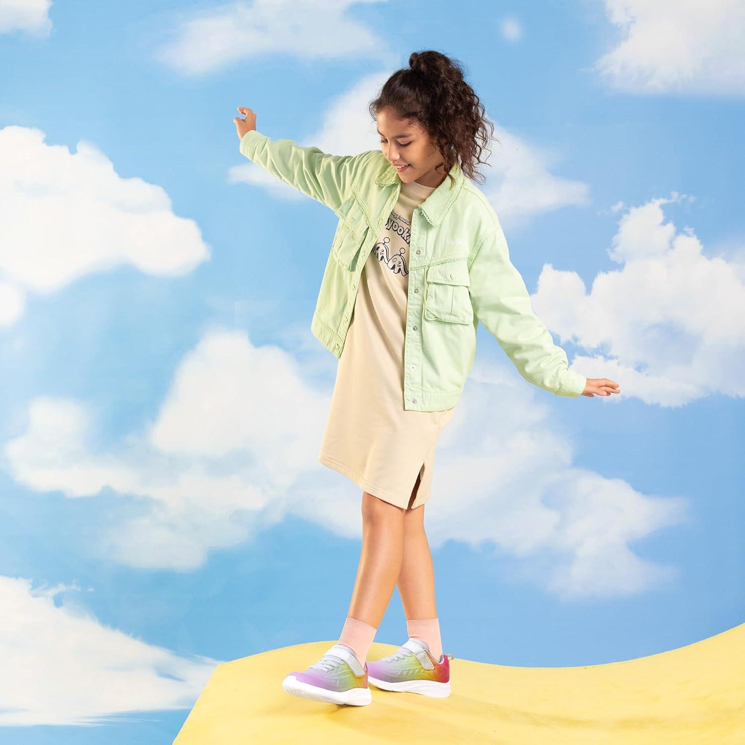 imageDREAM PAIRS Girls Shoes Kids Tennis Sparkle Ease Running Athletic Lightweight Sneakers for LittleBig Kids ToddlerHot PinkYellowOrange