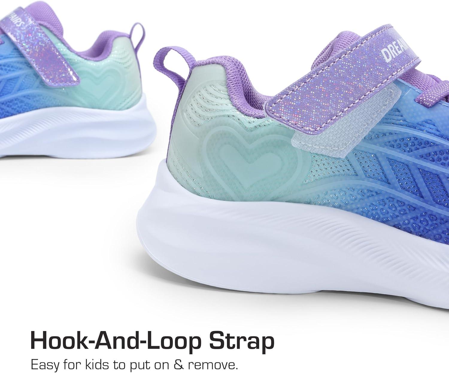 imageDREAM PAIRS Girls Shoes Kids Tennis Sparkle Ease Running Athletic Lightweight Sneakers for LittleBig Kids ToddlerPinkBlueGreen