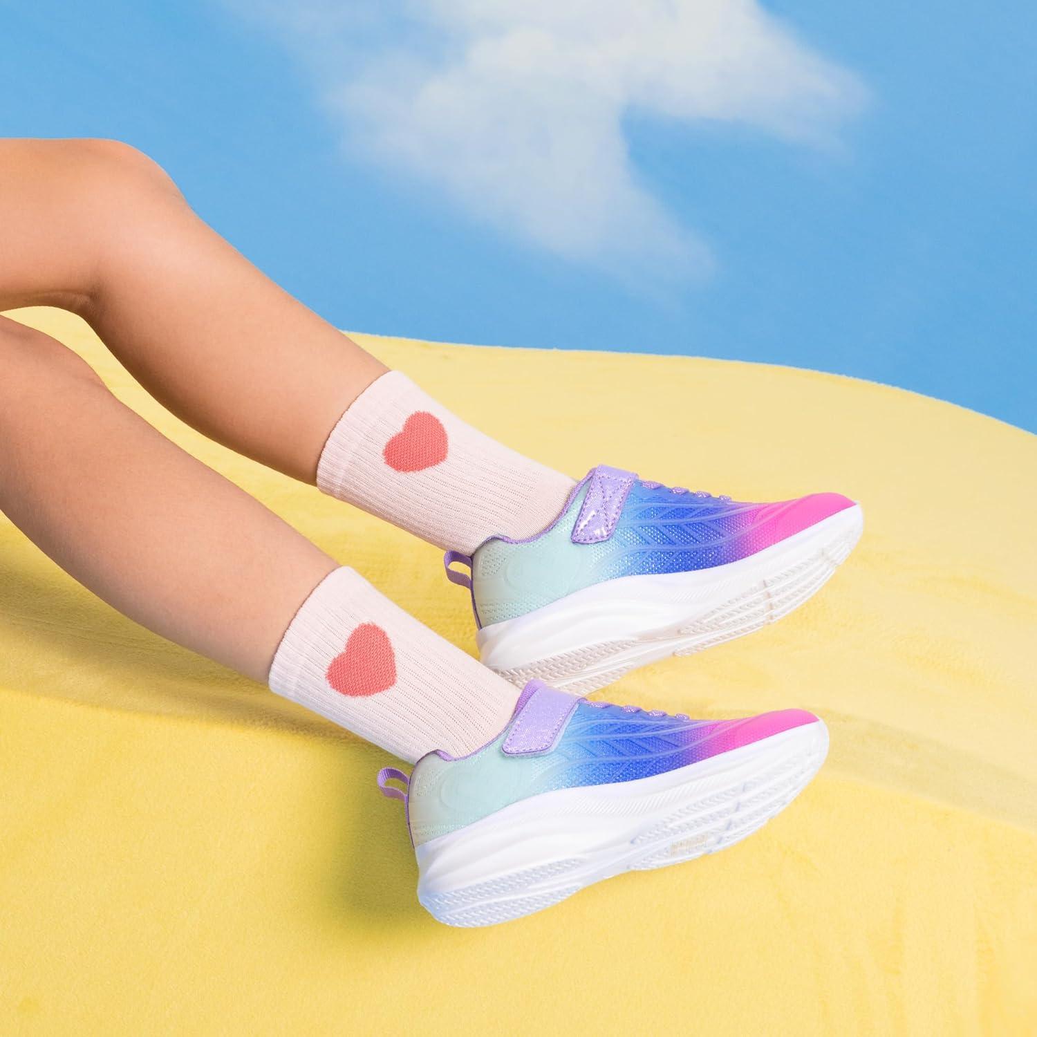 imageDREAM PAIRS Girls Shoes Kids Tennis Sparkle Ease Running Athletic Lightweight Sneakers for LittleBig Kids ToddlerPinkBlueGreen