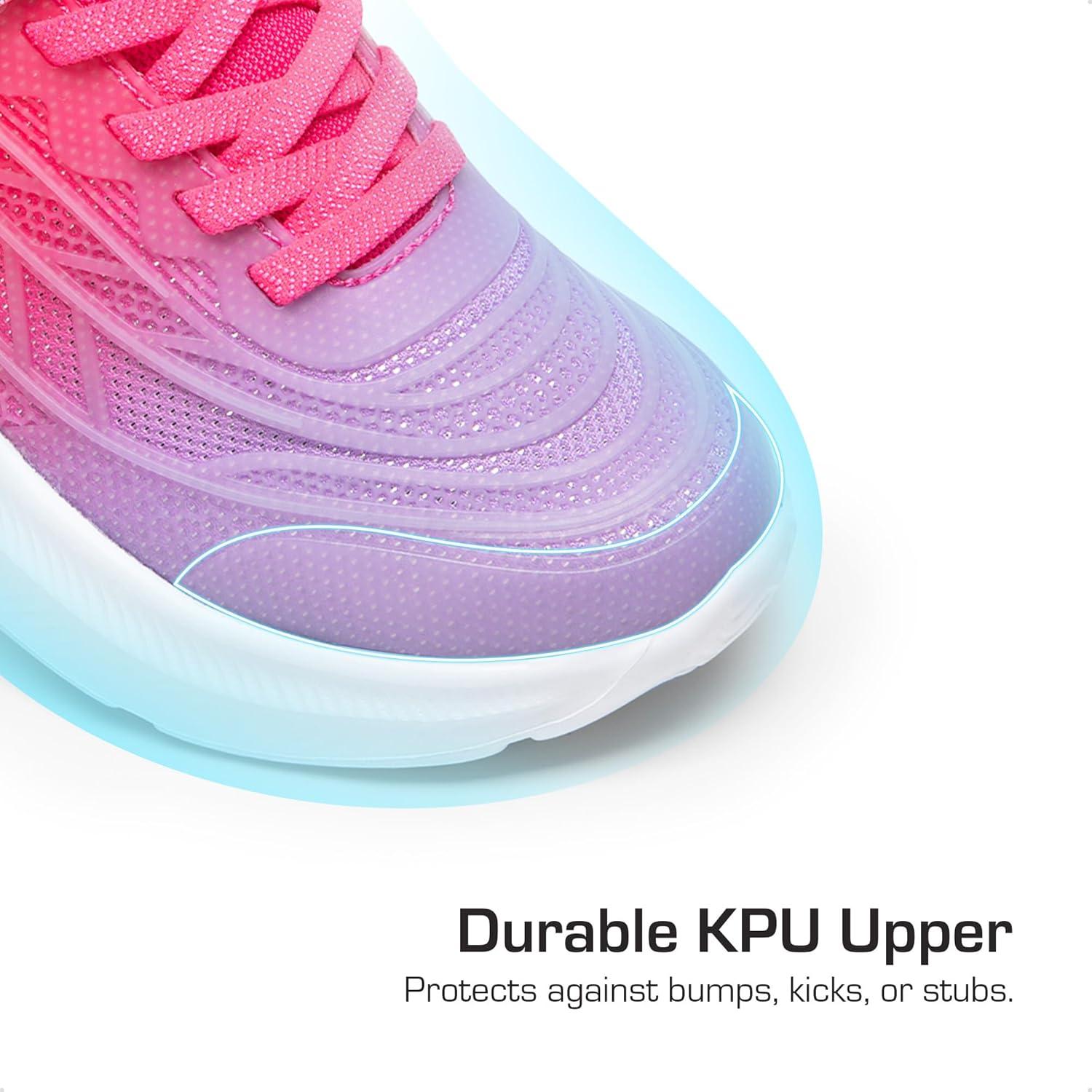 imageDREAM PAIRS Girls Shoes Kids Tennis Sparkle Ease Running Athletic Lightweight Sneakers for LittleBig Kids ToddlerPurpleHot Pink