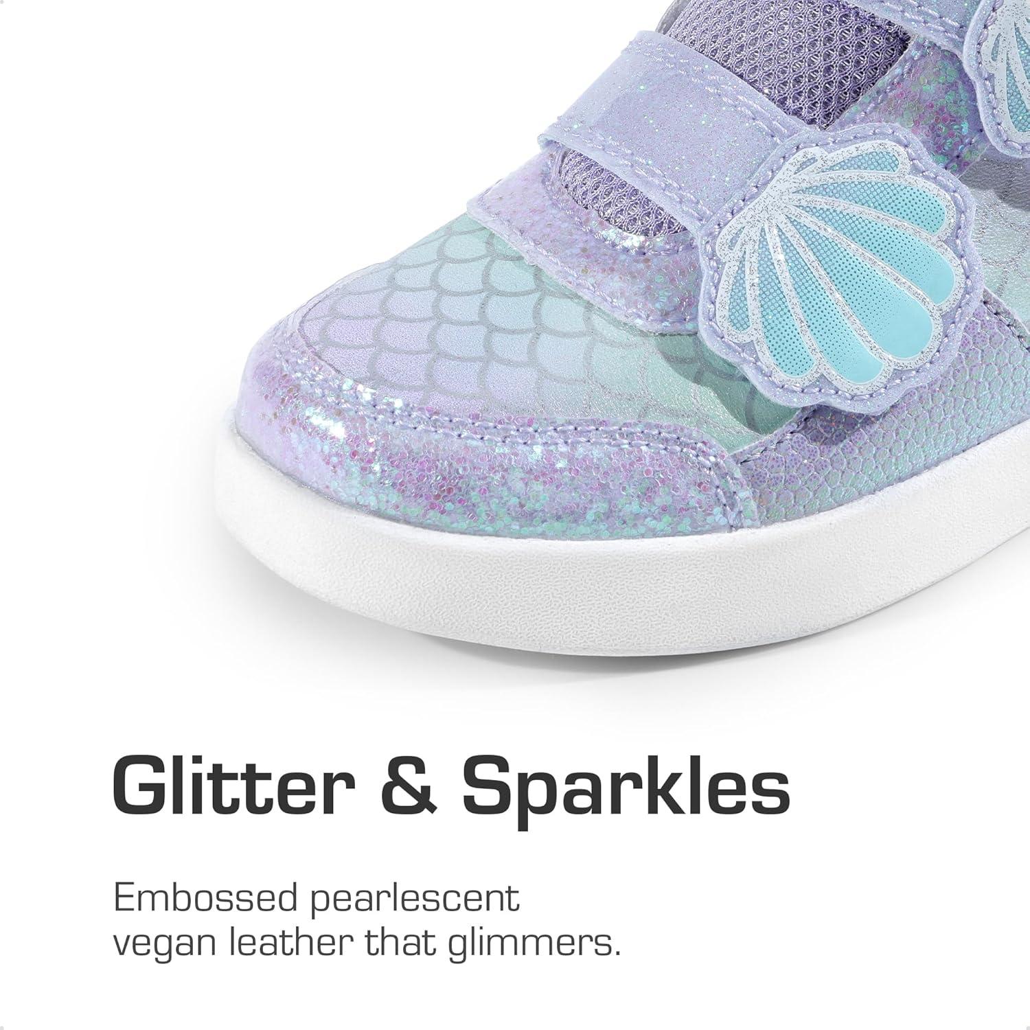 imageDREAM PAIRS Girls Shoes Toddler Sneakers Kids High Top Shoes with Hook and Loop Storybook Casual Walking ShoesPurpleRainbow