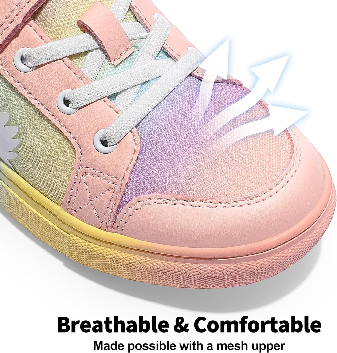 imageDREAM PAIRS Girls Shoes Toddler Sneakers Rainbow Storybook Casual School Walking Footwear for ToddlerLittle KidsRainbowPink