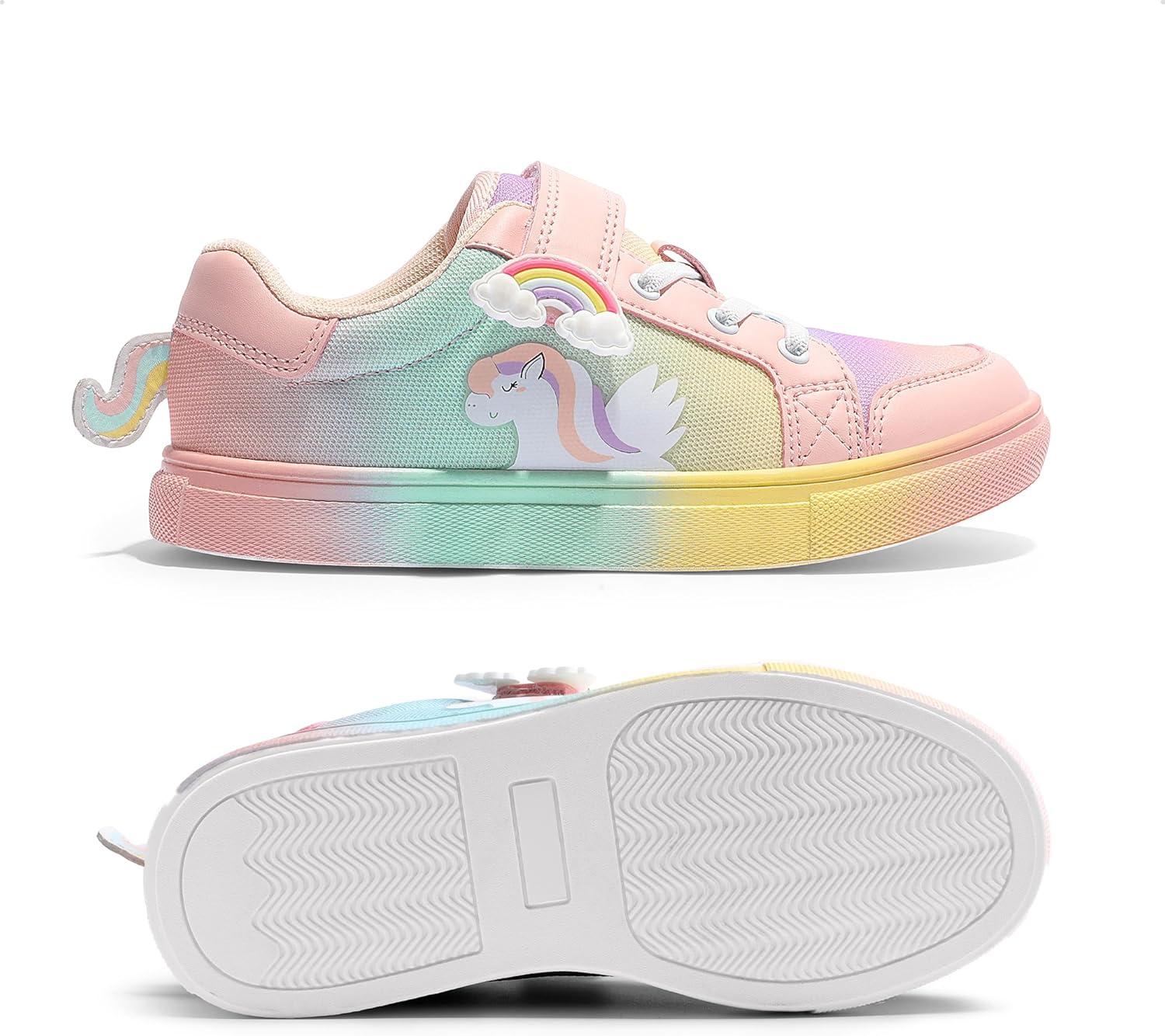 imageDREAM PAIRS Girls Shoes Toddler Sneakers Rainbow Storybook Casual School Walking Footwear for ToddlerLittle KidsRainbowPink