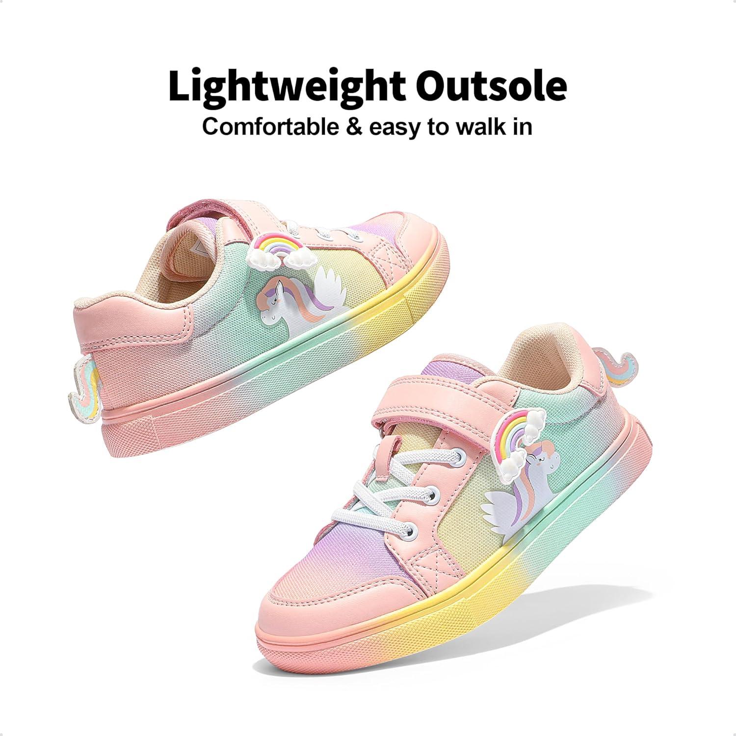 imageDREAM PAIRS Girls Shoes Toddler Sneakers Rainbow Storybook Casual School Walking Footwear for ToddlerLittle KidsRainbowPink