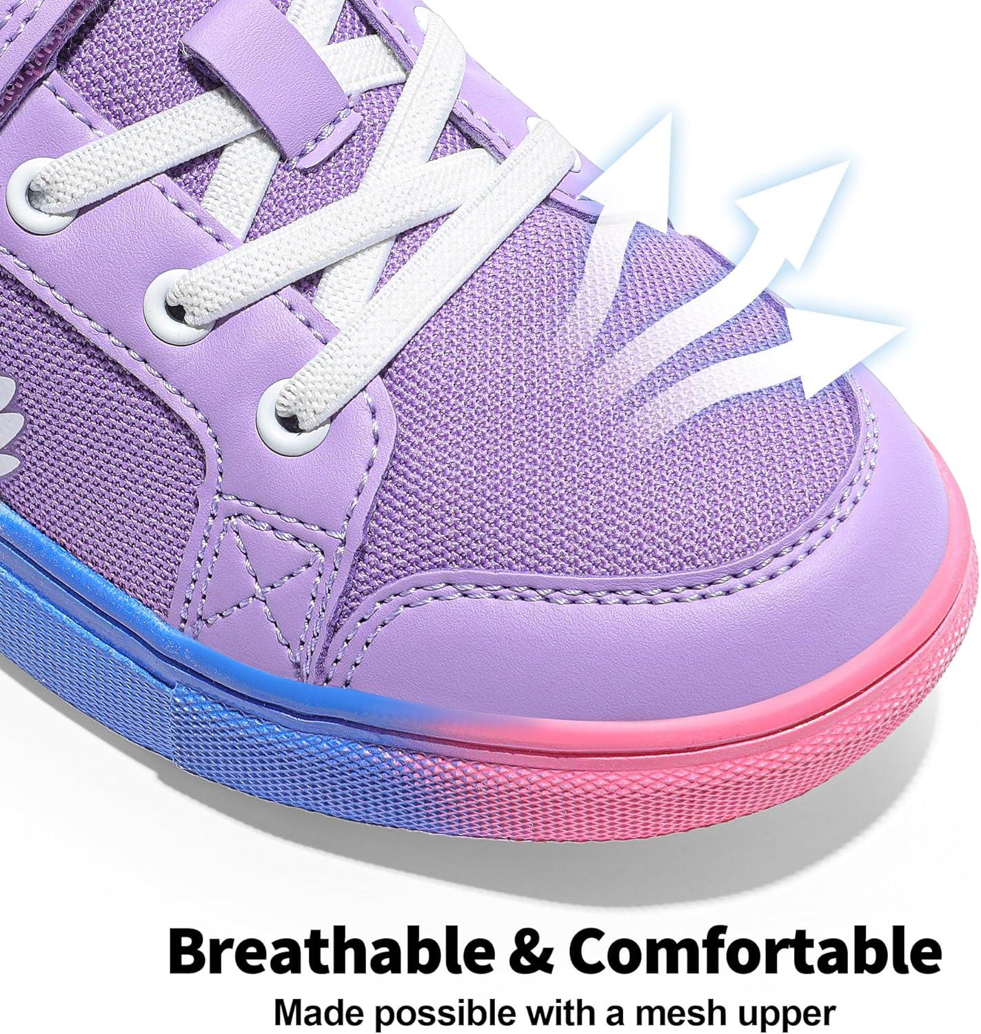 imageDREAM PAIRS Girls Shoes Toddler Sneakers Rainbow Storybook Casual School Walking Footwear for ToddlerLittle KidsRainbowPurple