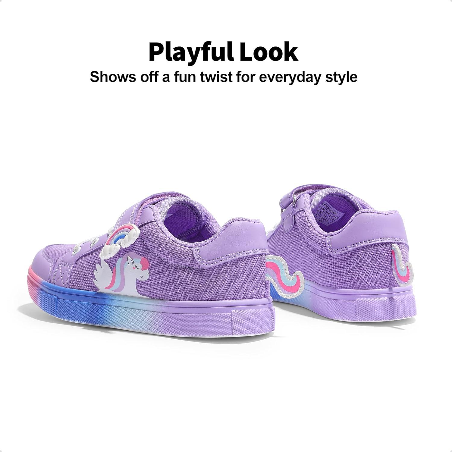 imageDREAM PAIRS Girls Shoes Toddler Sneakers Rainbow Storybook Casual School Walking Footwear for ToddlerLittle KidsRainbowPurple