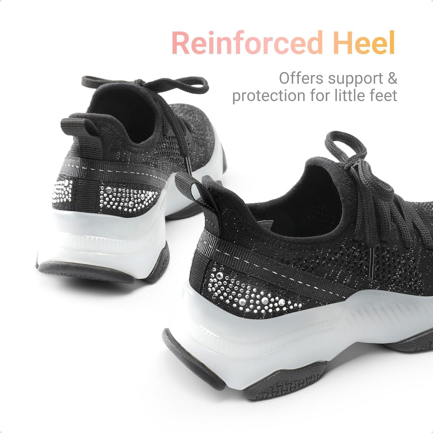 imageDREAM PAIRS Girls SlipOn Sneakers Kids Sparkle Pop Lightweight Jelly Sole Walking ShoesBlack