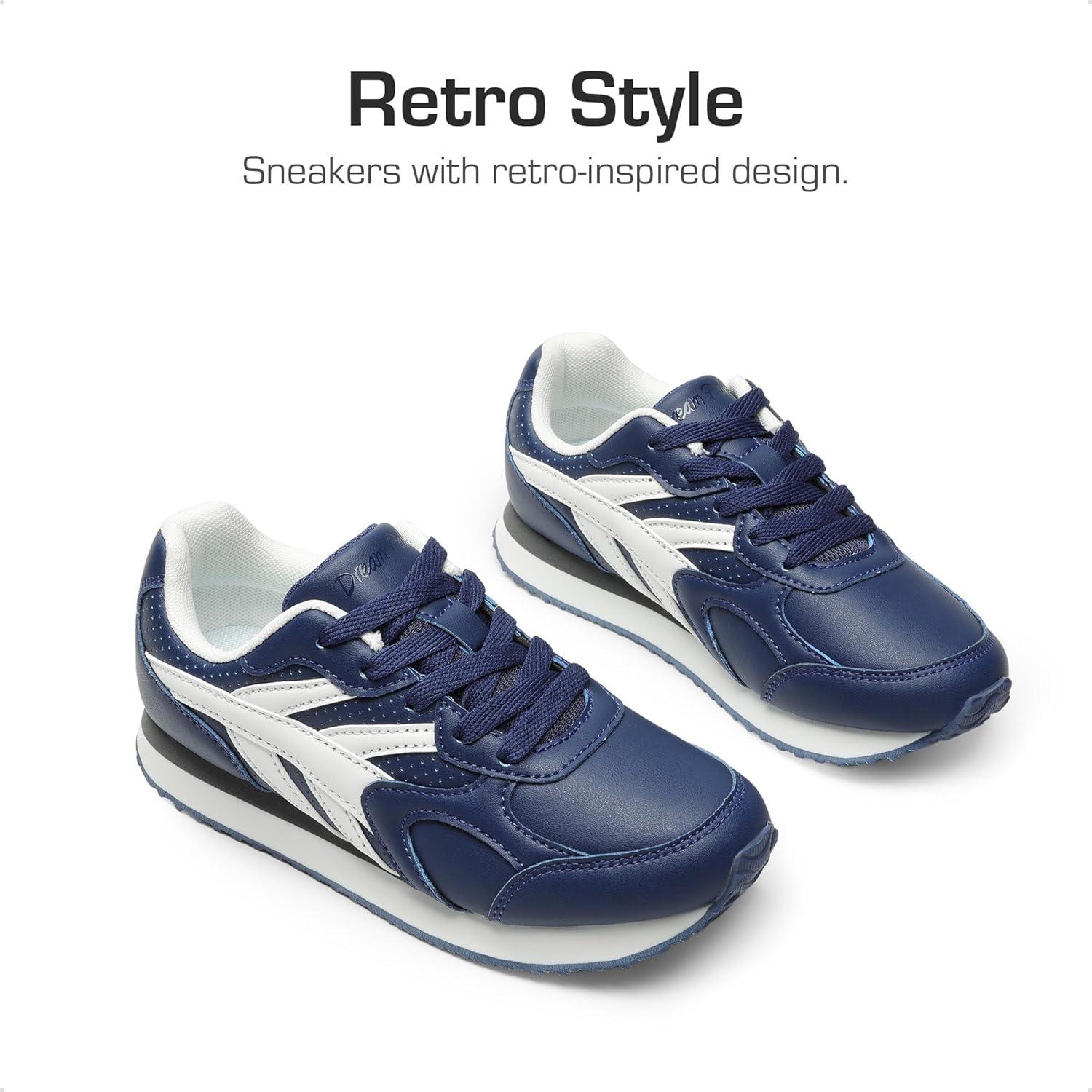 imageDREAM PAIRS Girls Sneakers Laceup Tennis Running Casual LilLegends Lightweight Classic Walking Shoes for LittleBig KidNavy