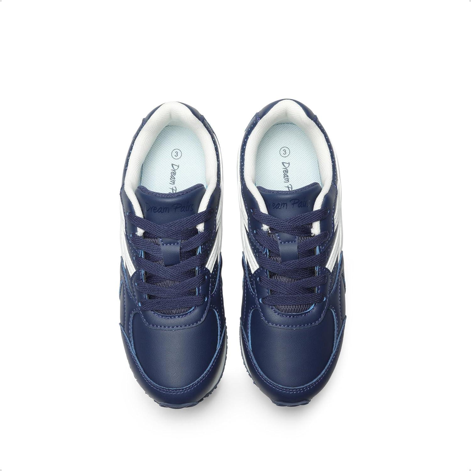 imageDREAM PAIRS Girls Sneakers Laceup Tennis Running Casual LilLegends Lightweight Classic Walking Shoes for LittleBig KidNavy