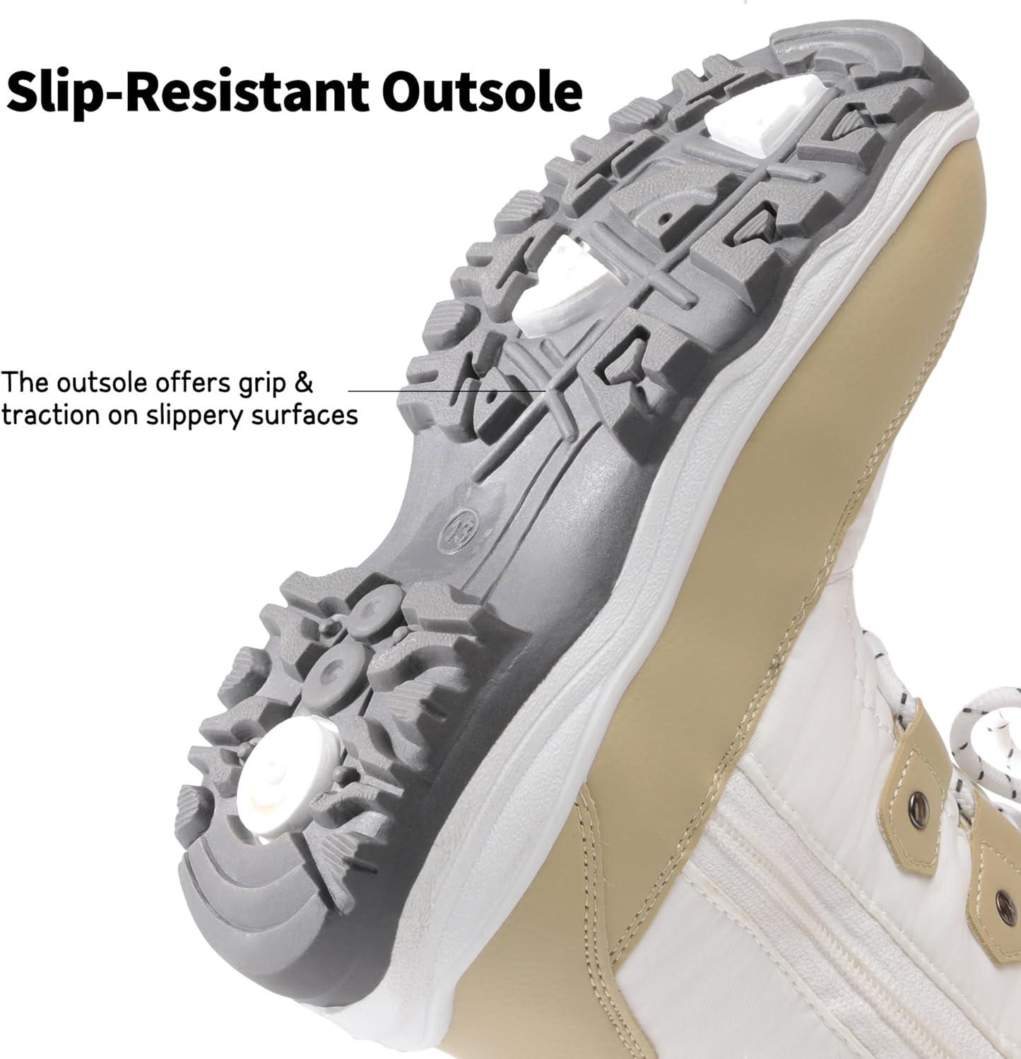 imageDREAM PAIRS Girls Snow Boots Warm Cozy AntiSlip Lightweight Mid Calf Faux Fur Lining Winter Shoes for LittleBig KidsBeigeWhite