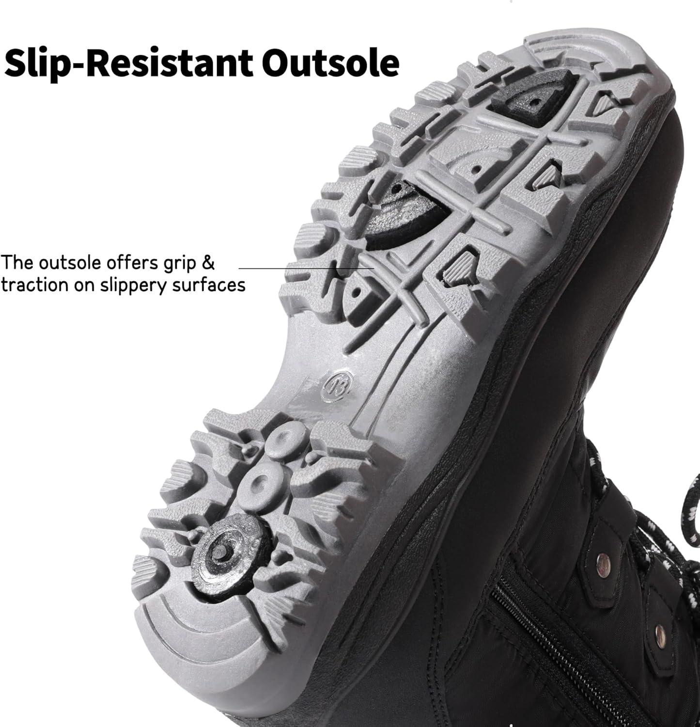 imageDREAM PAIRS Girls Snow Boots Warm Cozy AntiSlip Lightweight Mid Calf Faux Fur Lining Winter Shoes for LittleBig KidsBlack