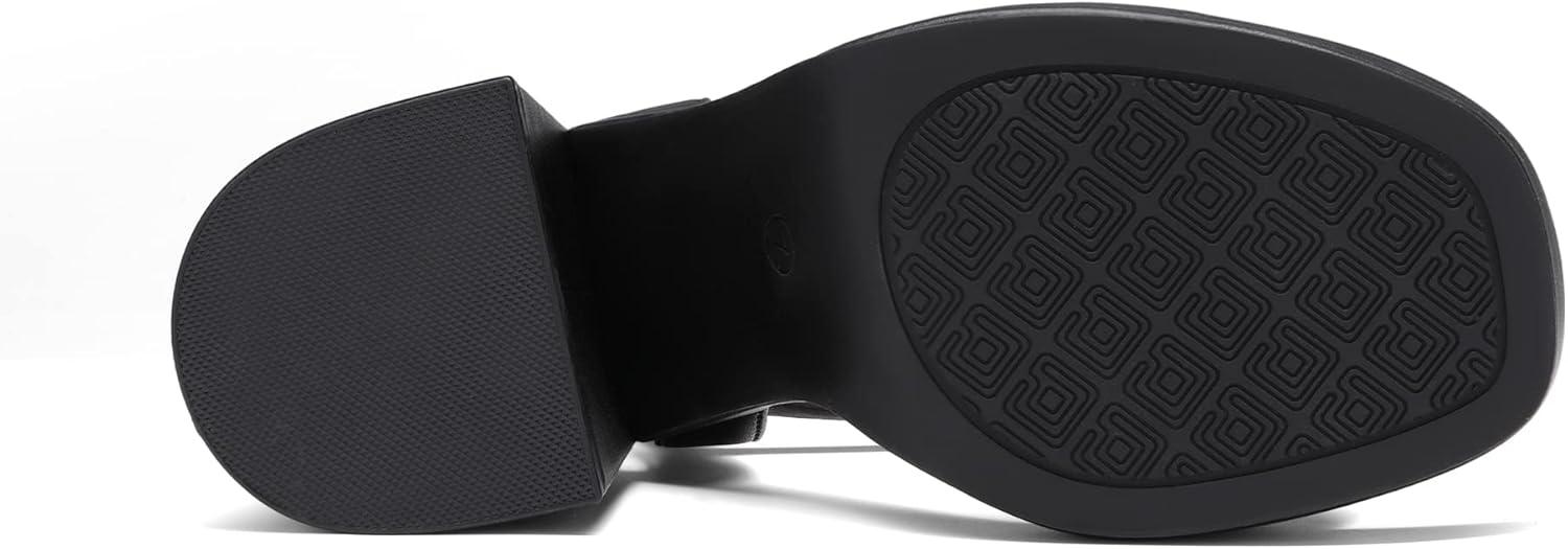 imageDREAM PAIRS Heels for Women Block Chunky Platform High Heels Open Toe GISELLE Fashion Wedding Party Evening Prom Dance Ankle Strap Dress Pump Sandals ShoesBlack