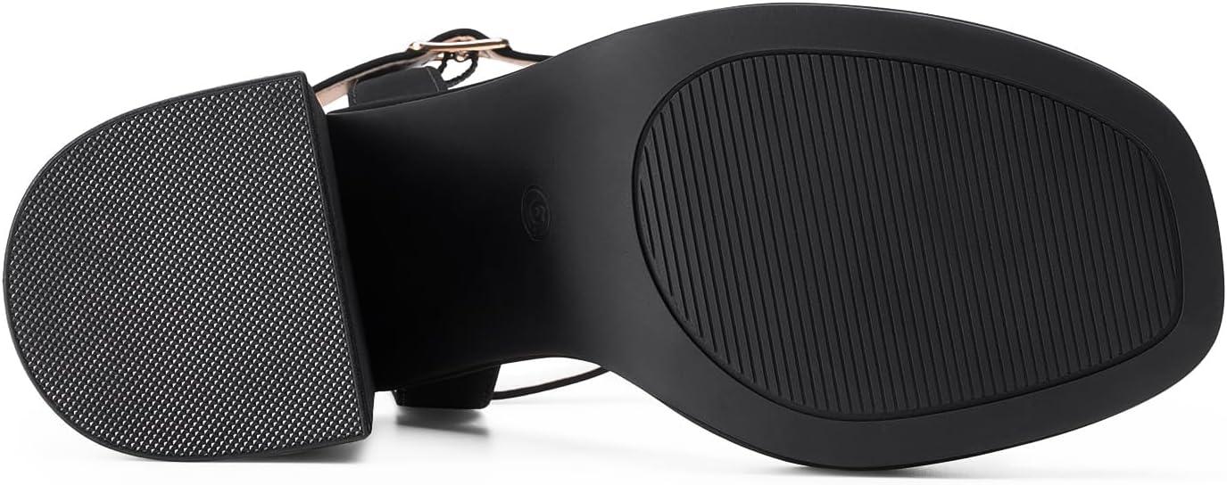 imageDREAM PAIRS Heels for Women Block Chunky Platform High Heels Open Toe GISELLE Fashion Wedding Party Evening Prom Dance Ankle Strap Dress Pump Sandals ShoesBlacknubuck