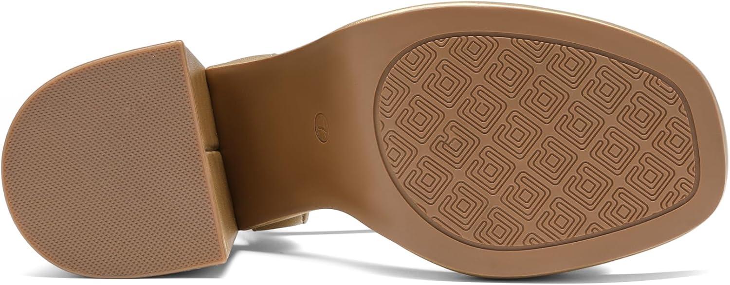 imageDREAM PAIRS Heels for Women Block Chunky Platform High Heels Open Toe GISELLE Fashion Wedding Party Evening Prom Dance Ankle Strap Dress Pump Sandals ShoesGold