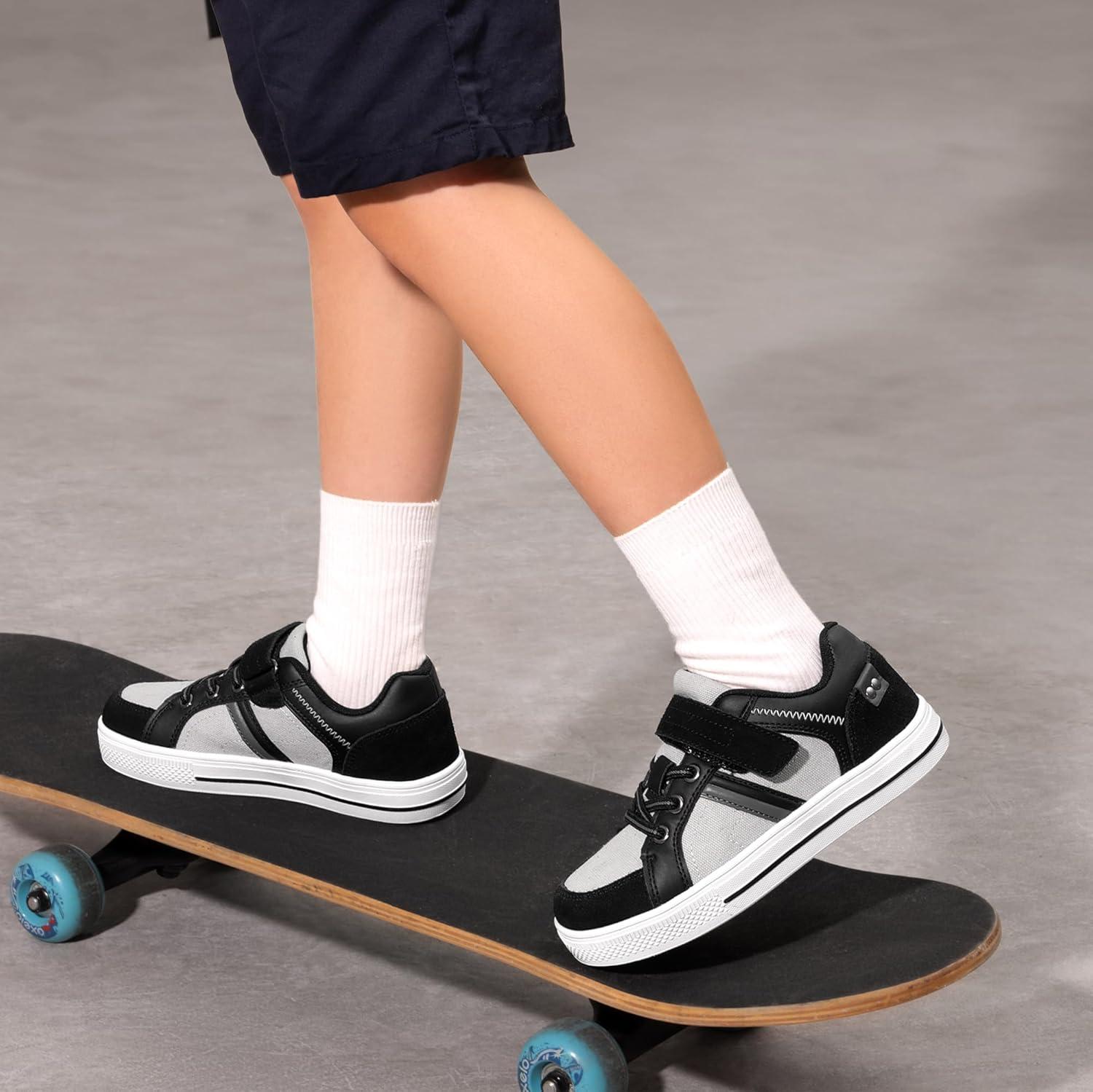 imageDREAM PAIRS Kid Sneakers Girls Boys School Loafers Shoes LilLegends TimberTotBlackGrey