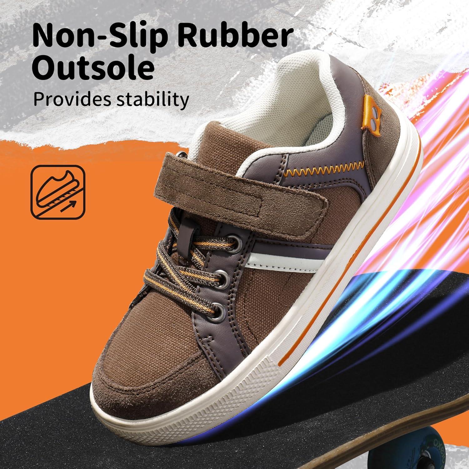 imageDREAM PAIRS Kid Sneakers Girls Boys School Loafers Shoes LilLegends TimberTotBrownOrange