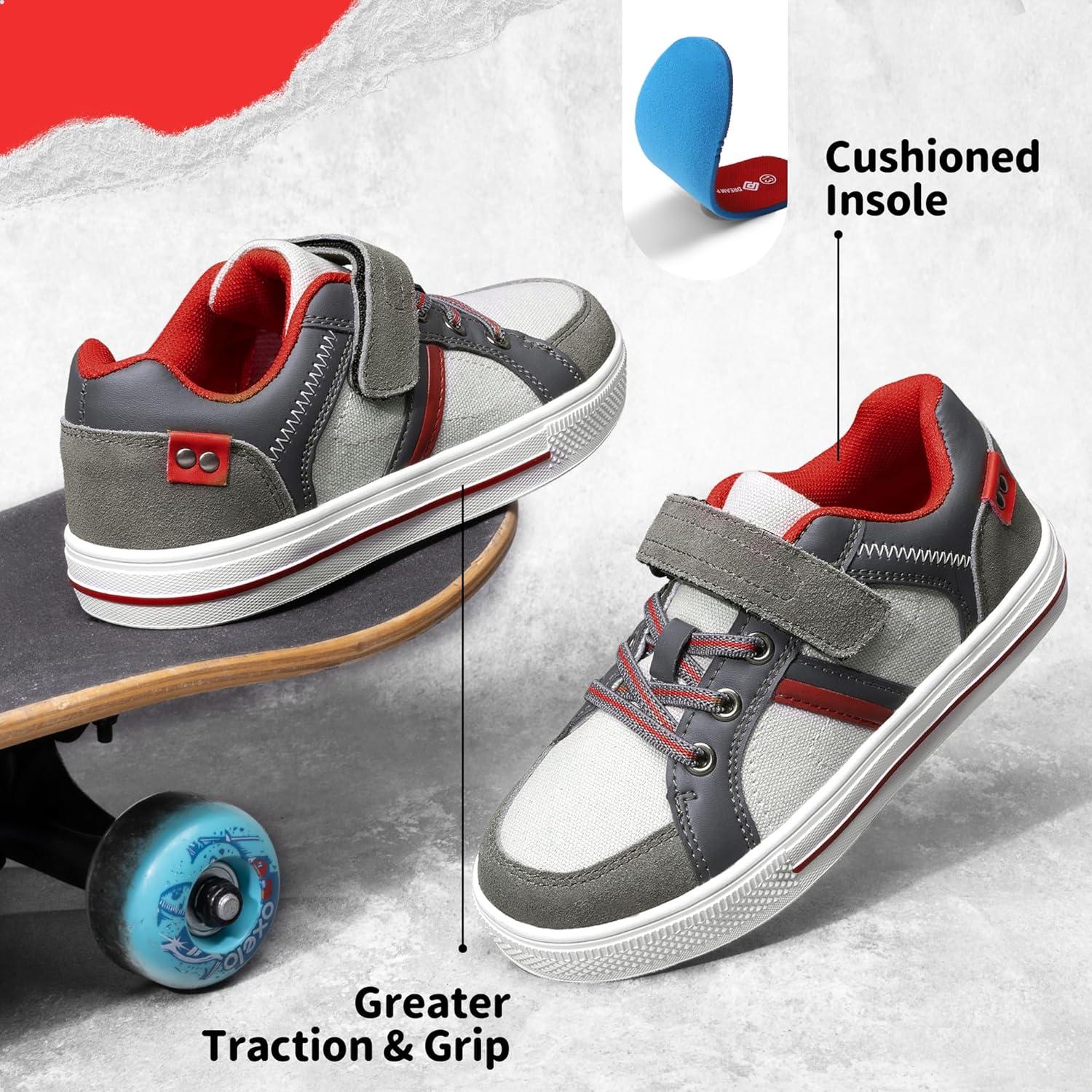 imageDREAM PAIRS Kid Sneakers Girls Boys School Loafers Shoes LilLegends TimberTotGreyred