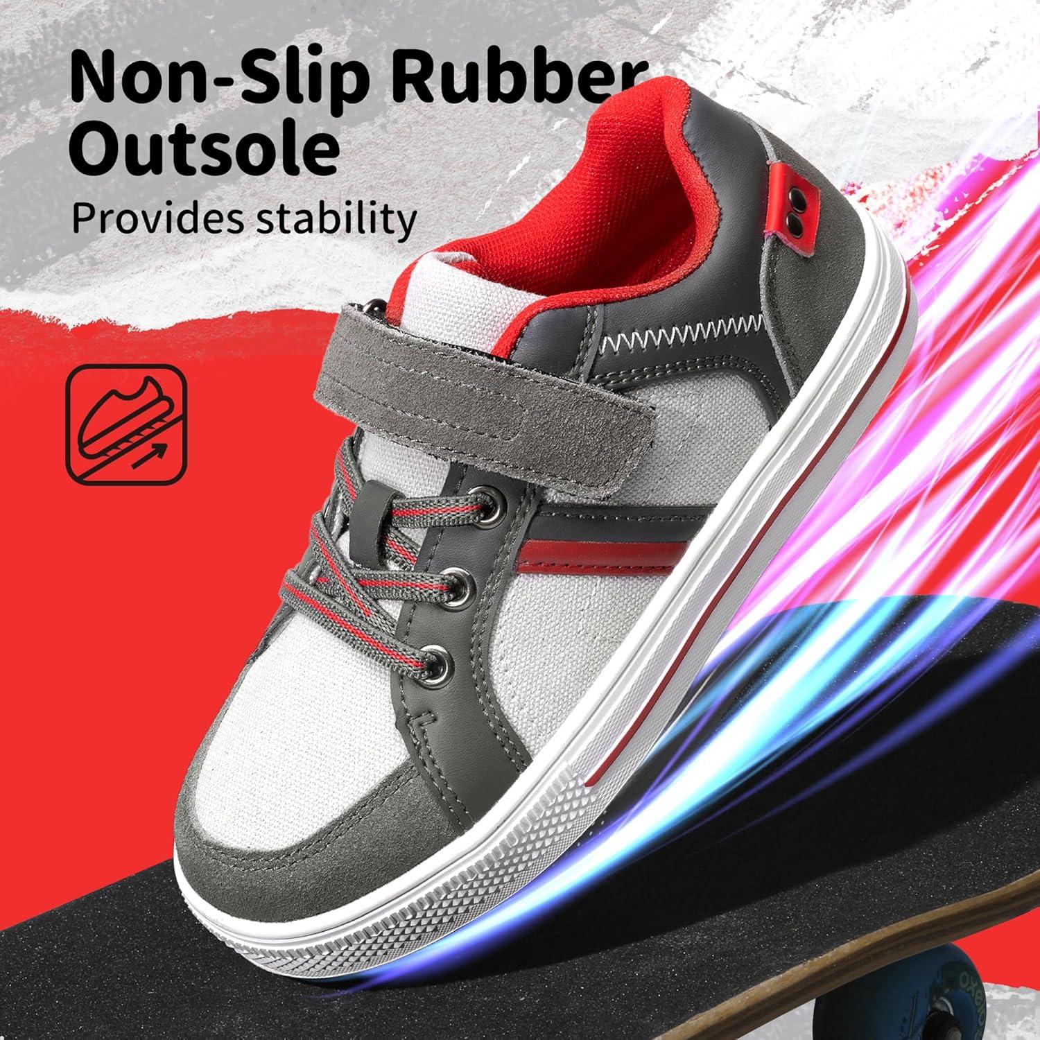 imageDREAM PAIRS Kid Sneakers Girls Boys School Loafers Shoes LilLegends TimberTotGreyred