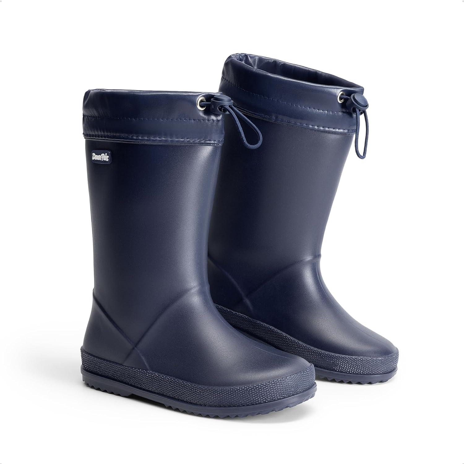 imageDREAM PAIRS Kids Rain Boots Boys Girls Lightweight Boots Waterproof Easyon Outdoor Playing Rain Boot UnisexChildNavy