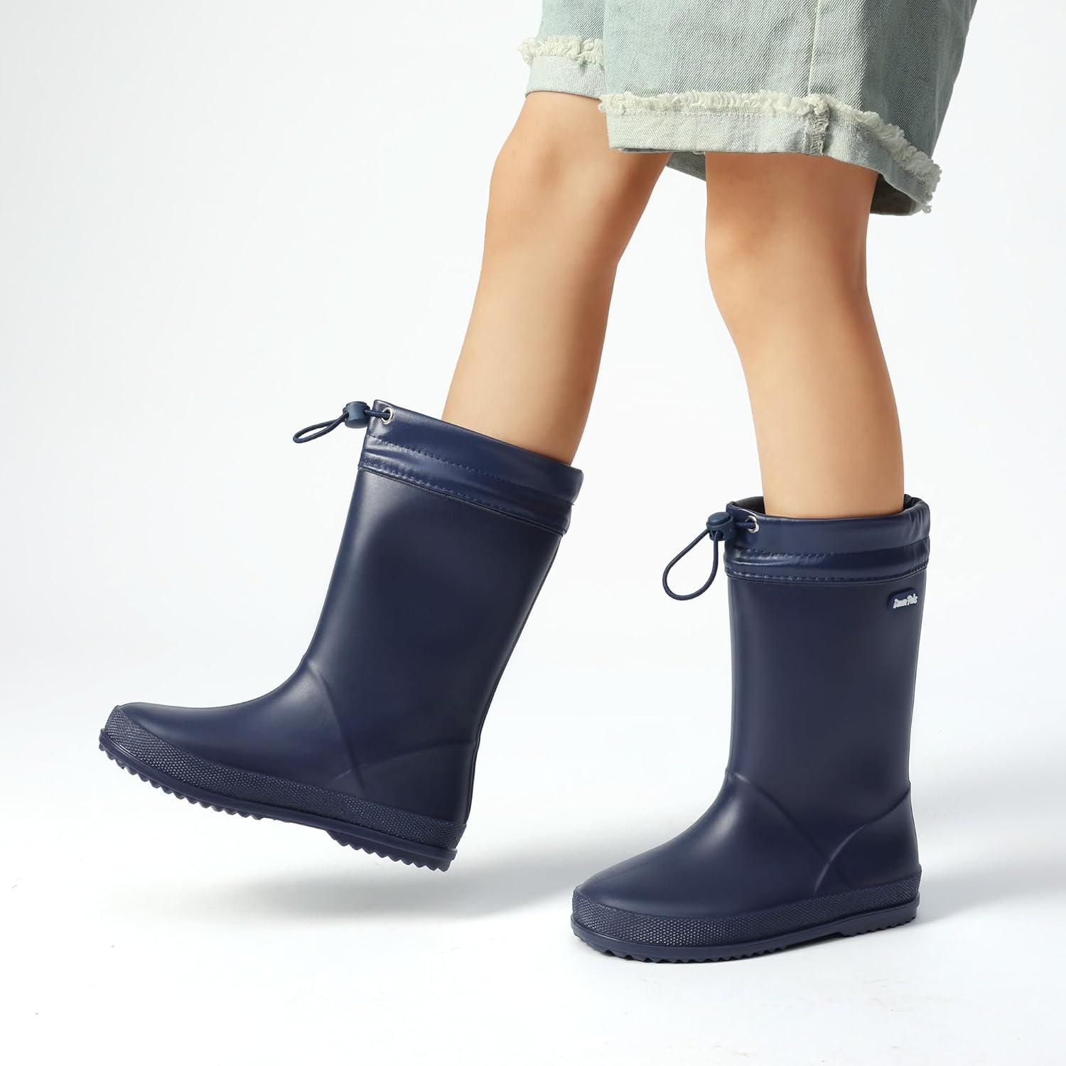 imageDREAM PAIRS Kids Rain Boots Boys Girls Lightweight Boots Waterproof Easyon Outdoor Playing Rain Boot UnisexChildNavy