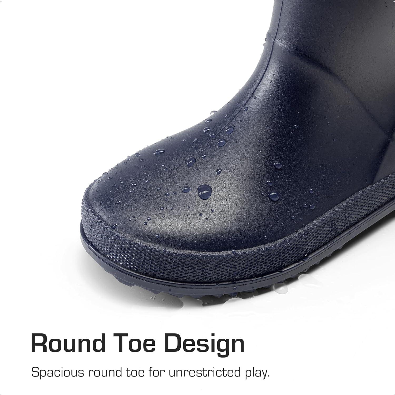imageDREAM PAIRS Kids Rain Boots Boys Girls Lightweight Boots Waterproof Easyon Outdoor Playing Rain Boot UnisexChildNavy