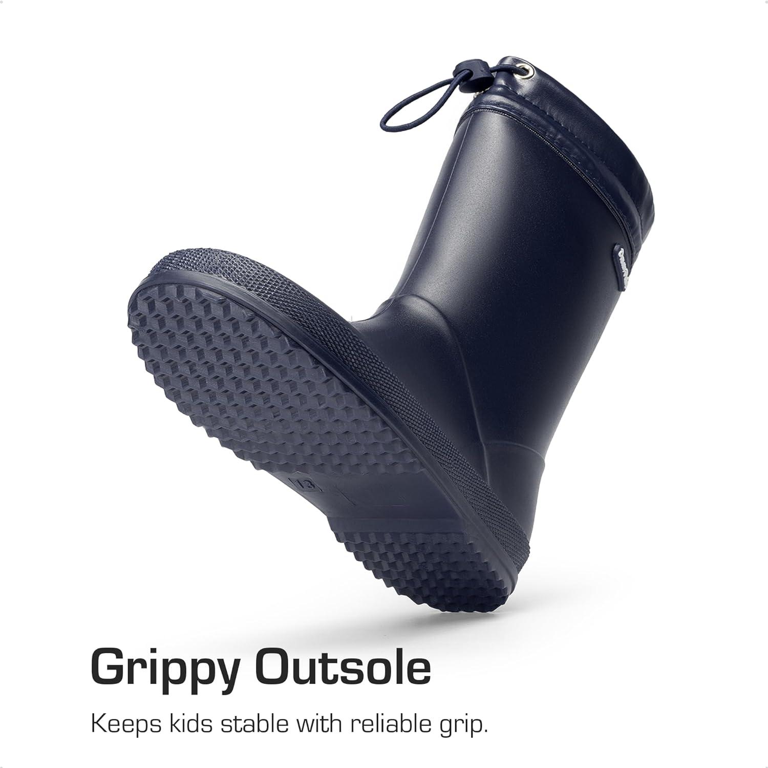 imageDREAM PAIRS Kids Rain Boots Boys Girls Lightweight Boots Waterproof Easyon Outdoor Playing Rain Boot UnisexChildNavy