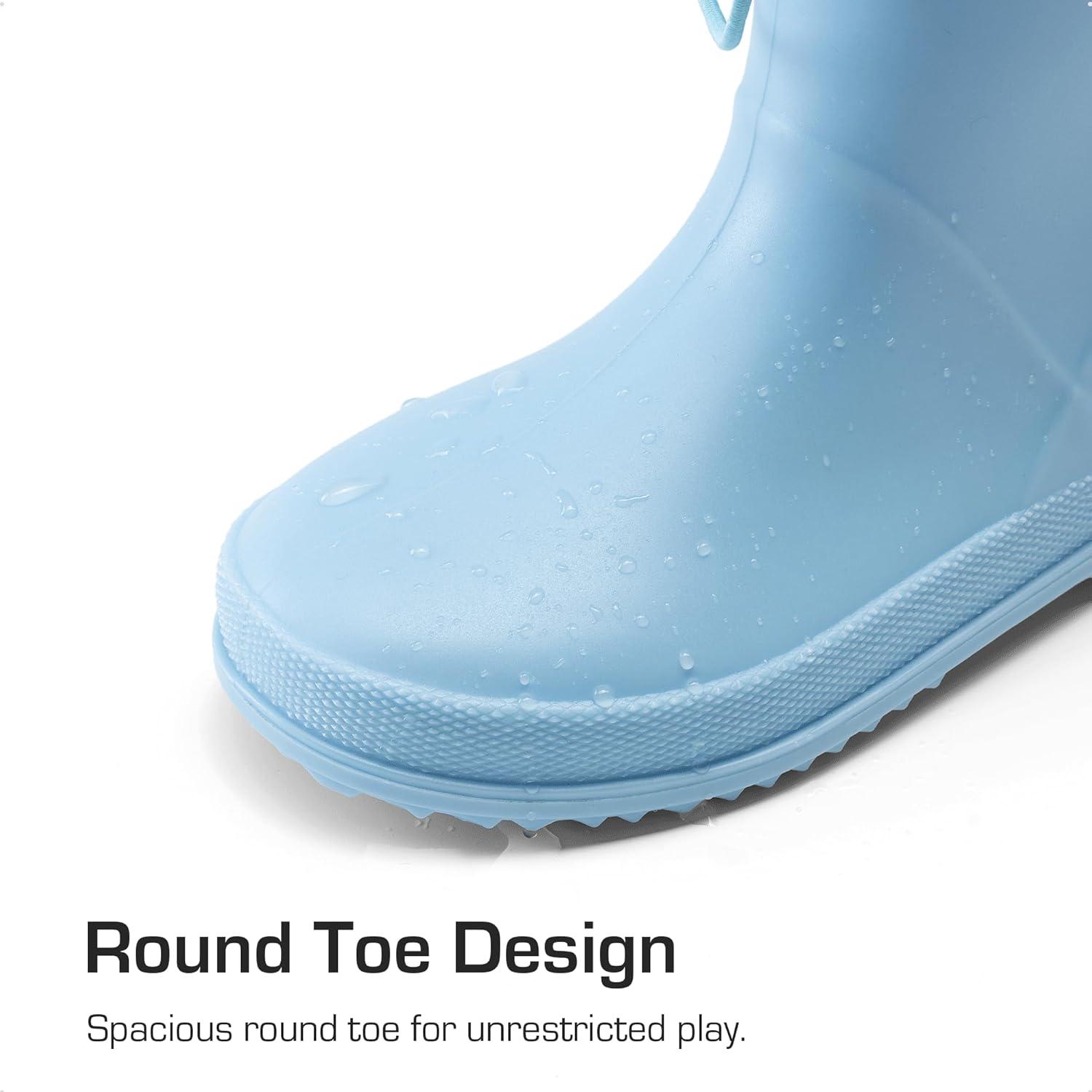 imageDREAM PAIRS Kids Rain Boots Boys Girls Lightweight Boots Waterproof Easyon Outdoor Playing Rain Boot UnisexChildSky Blue