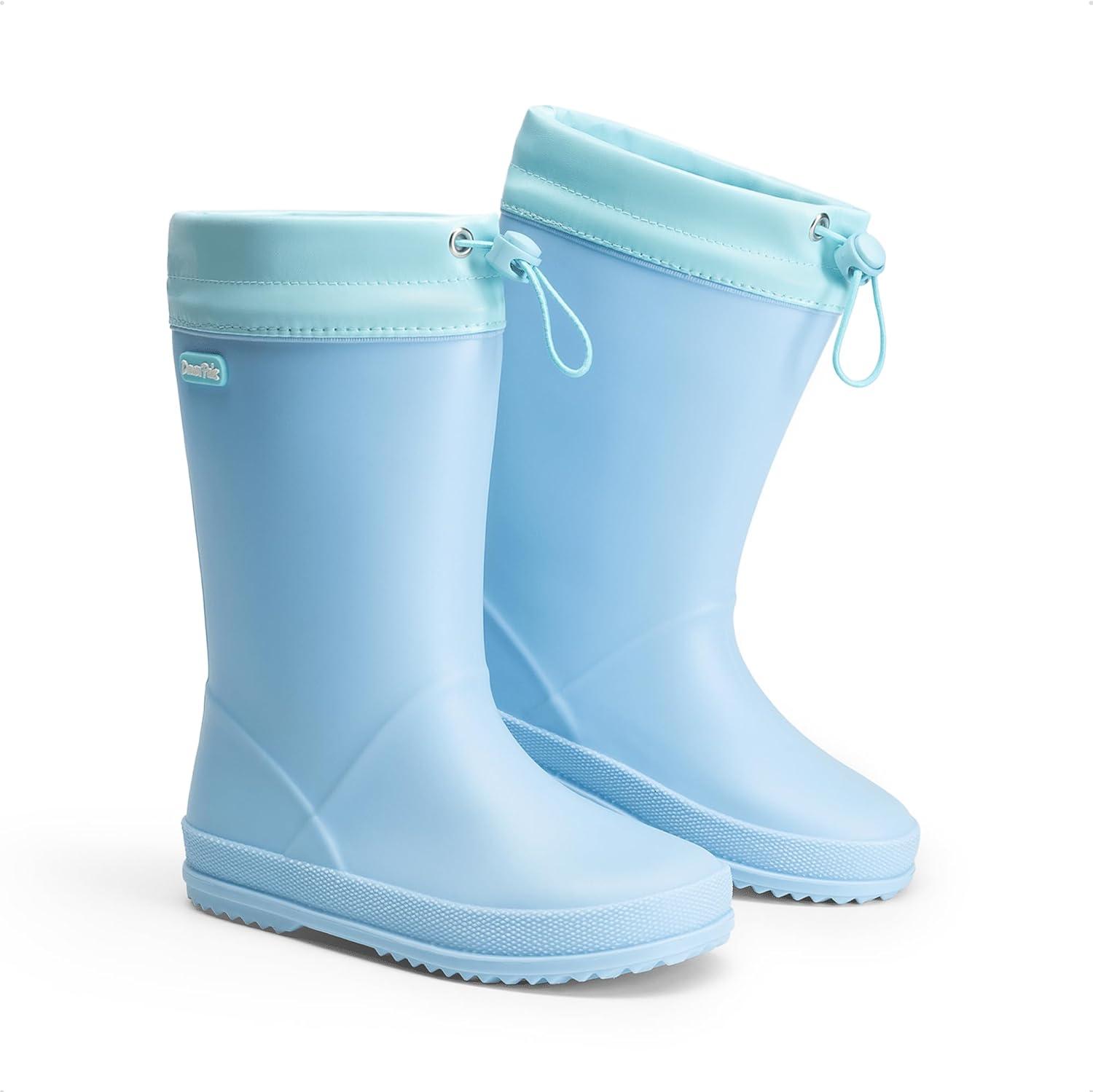 imageDREAM PAIRS Kids Rain Boots Boys Girls Lightweight Boots Waterproof Easyon Outdoor Playing Rain Boot UnisexChildSky Blue