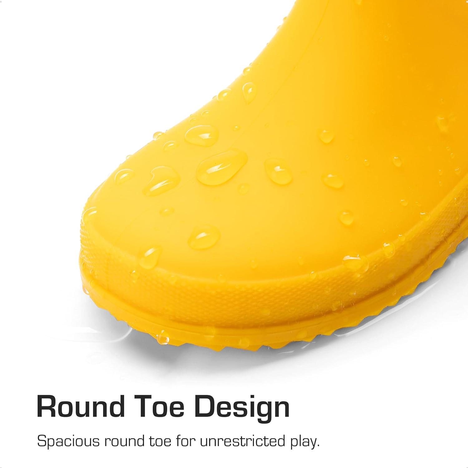 imageDREAM PAIRS Kids Rain Boots Boys Girls Lightweight Boots Waterproof Easyon Outdoor Playing Rain Boot UnisexChildYellow