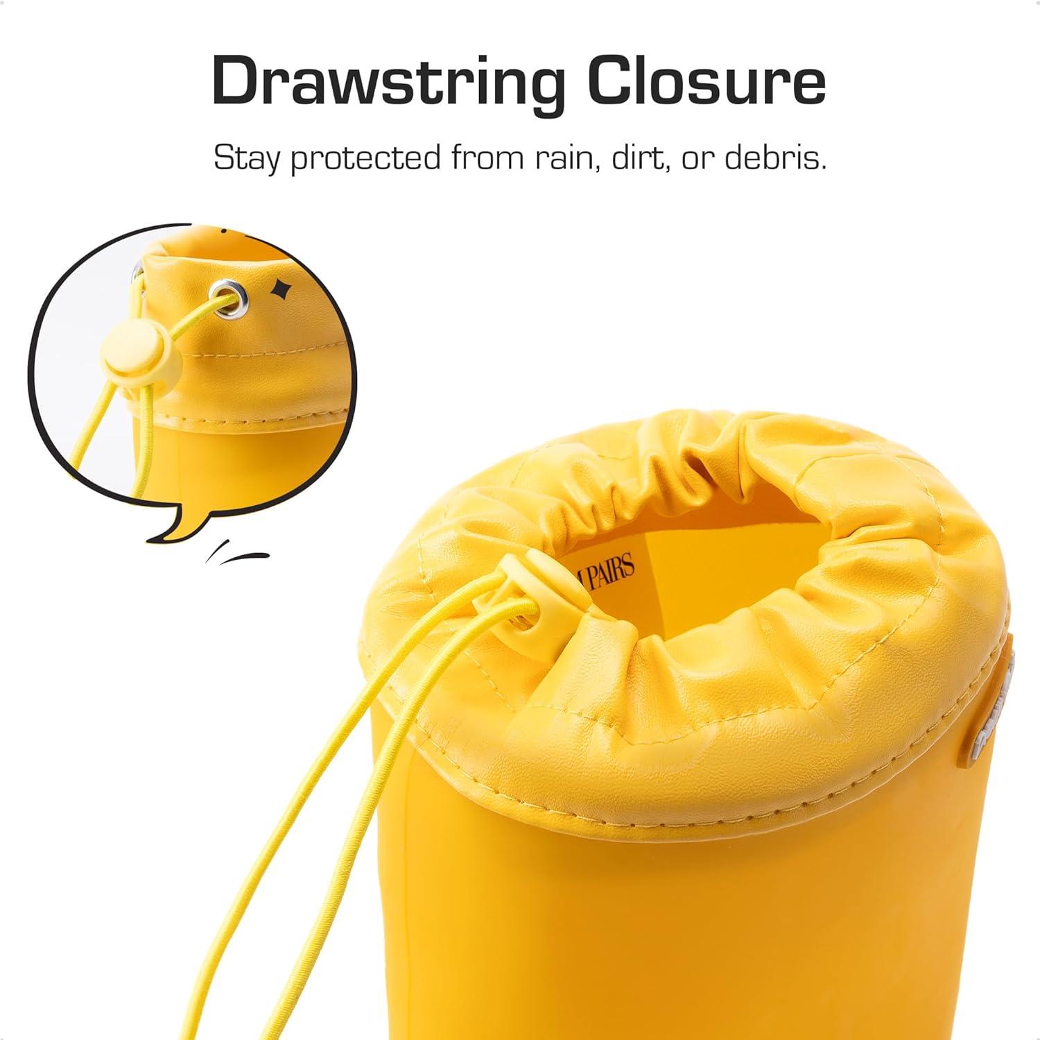 imageDREAM PAIRS Kids Rain Boots Boys Girls Lightweight Boots Waterproof Easyon Outdoor Playing Rain Boot UnisexChildYellow