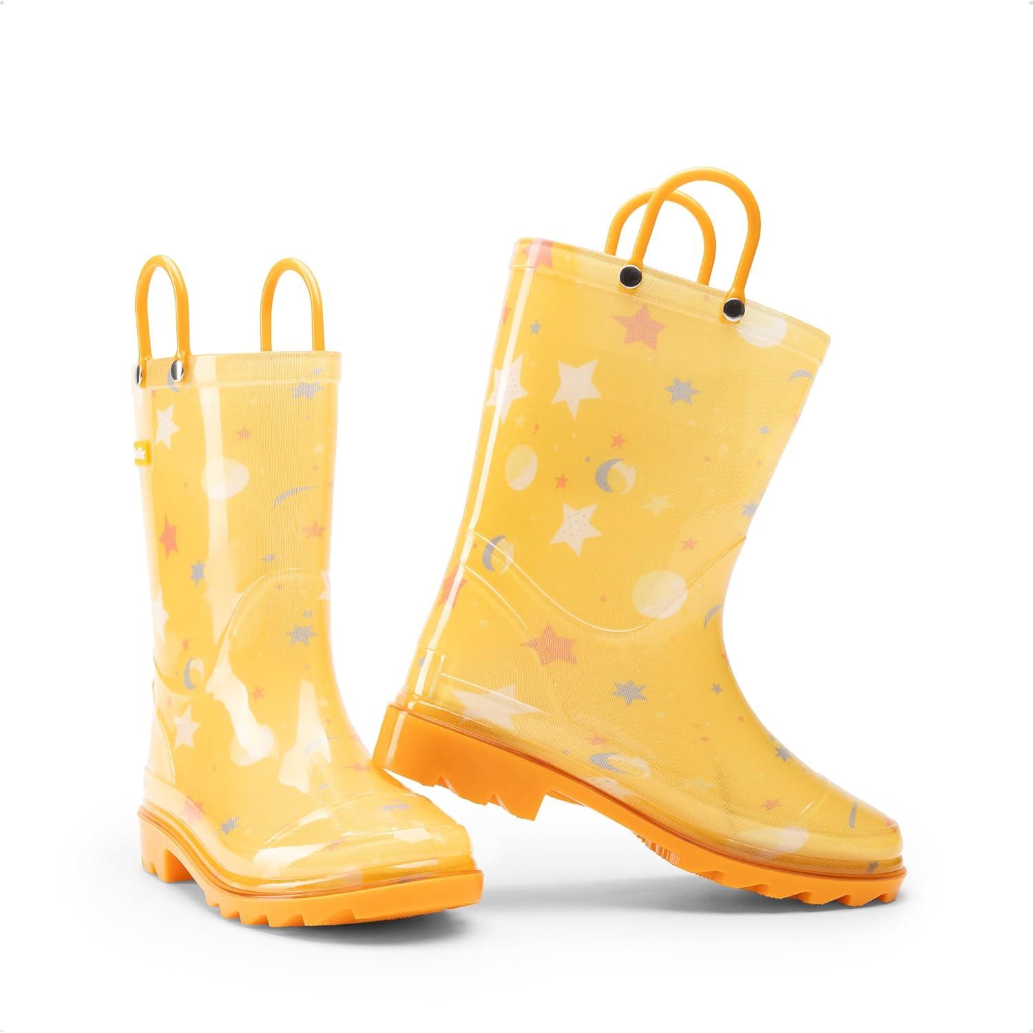 imageDREAM PAIRS Kids Rain Boots Cute Lightweight Waterproof with Pullon Handles for Girls ampamp Boys Toddler Outdoor PlayOrange