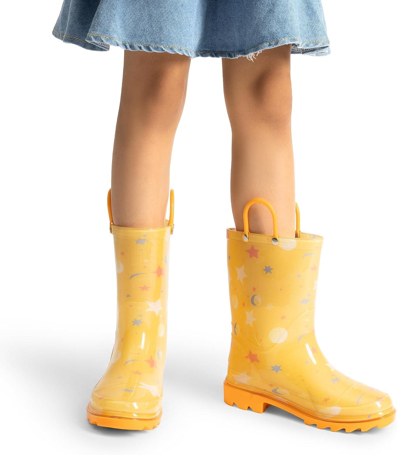 imageDREAM PAIRS Kids Rain Boots Cute Lightweight Waterproof with Pullon Handles for Girls ampamp Boys Toddler Outdoor PlayOrange