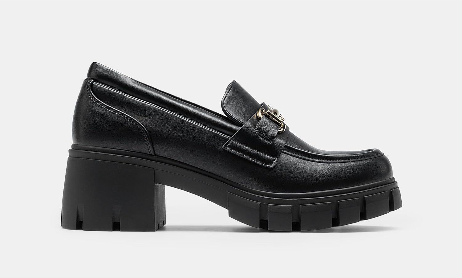 imageDREAM PAIRS Loafers for Women Platform Chunky Loafers Slip On Casual ShoesBlack