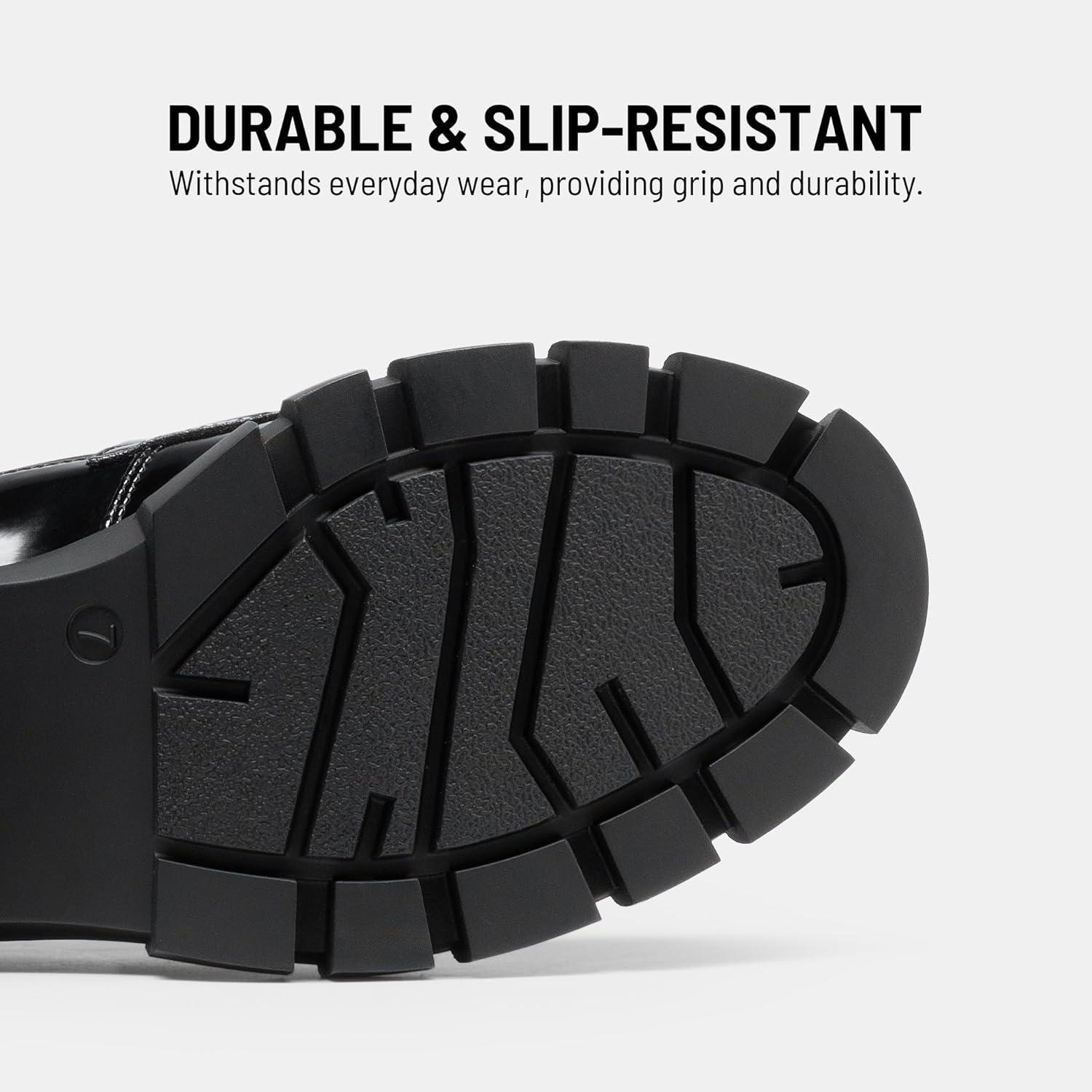 imageDREAM PAIRS Loafers for Women Platform Chunky Loafers Slip On Casual ShoesBlackpat