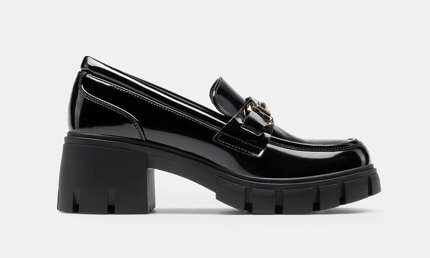 imageDREAM PAIRS Loafers for Women Platform Chunky Loafers Slip On Casual ShoesBlackpat