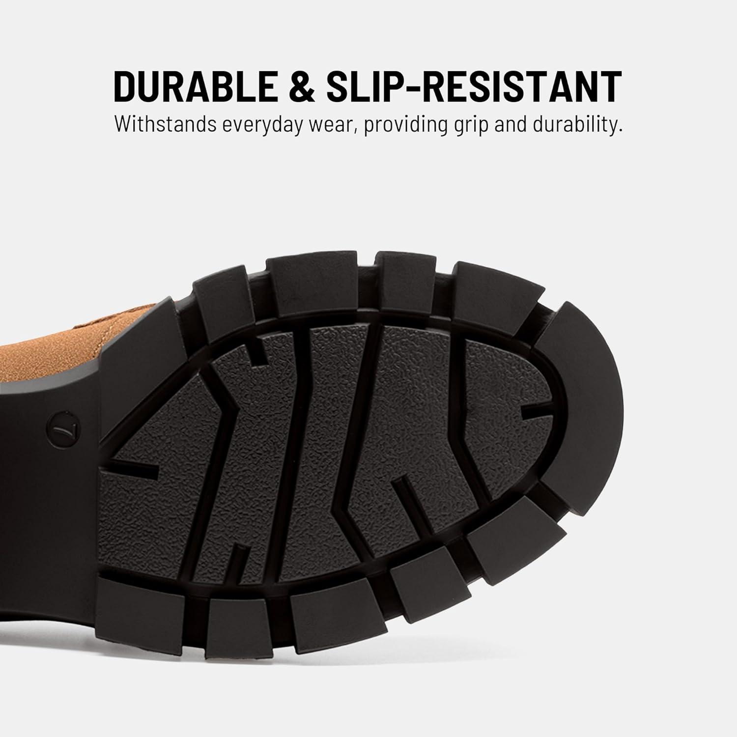 imageDREAM PAIRS Loafers for Women Platform Chunky Loafers Slip On Casual ShoesLight Brown