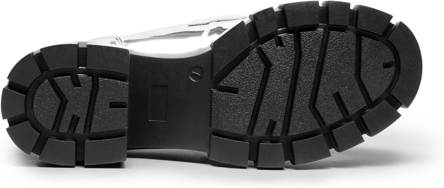 imageDREAM PAIRS Loafers for Women Platform Chunky Loafers Slip On Casual ShoesSilverpat