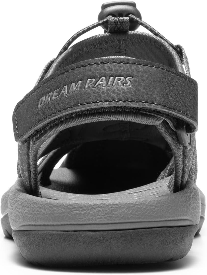 imageDREAM PAIRS Mens 160912MNEW Adventurous Summer Outdoor SandalsBlackDarkGrey