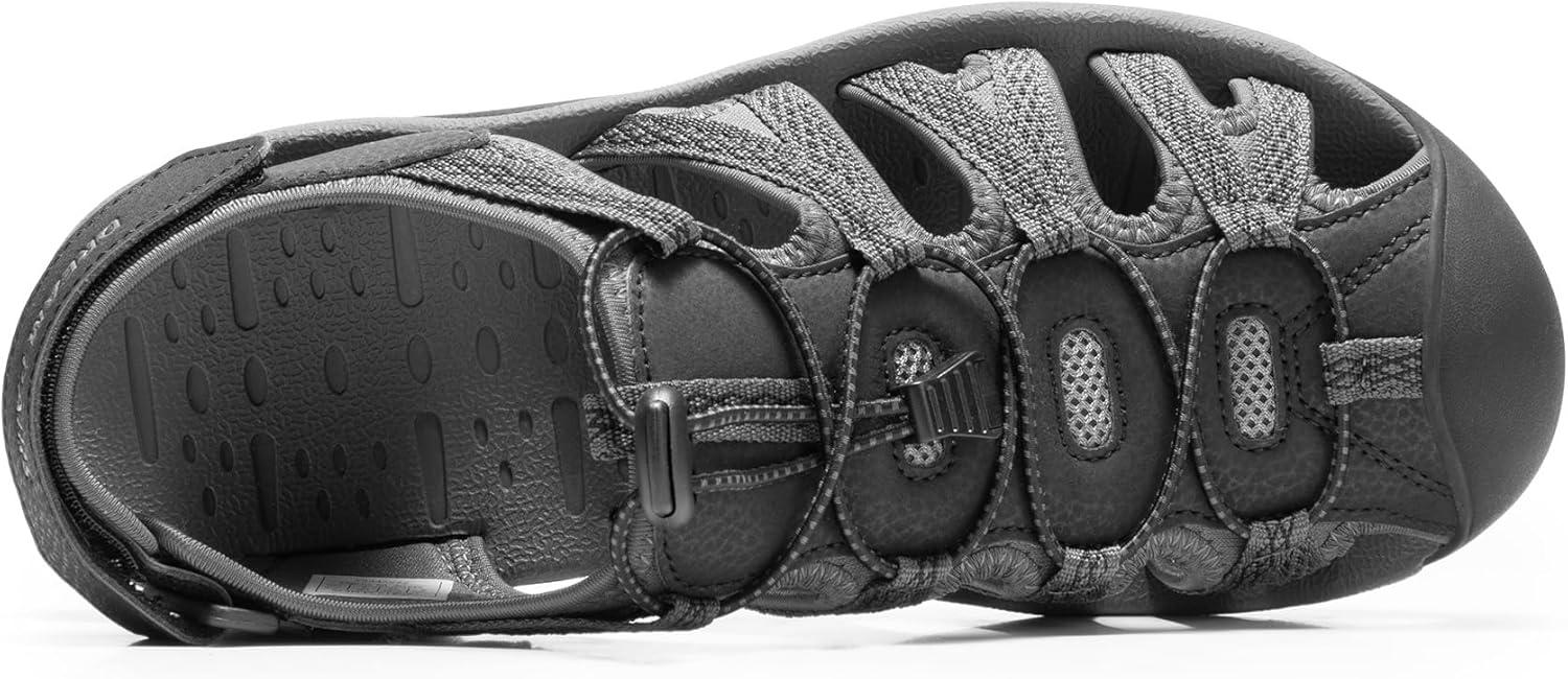 imageDREAM PAIRS Mens 160912MNEW Adventurous Summer Outdoor SandalsBlackDarkGrey