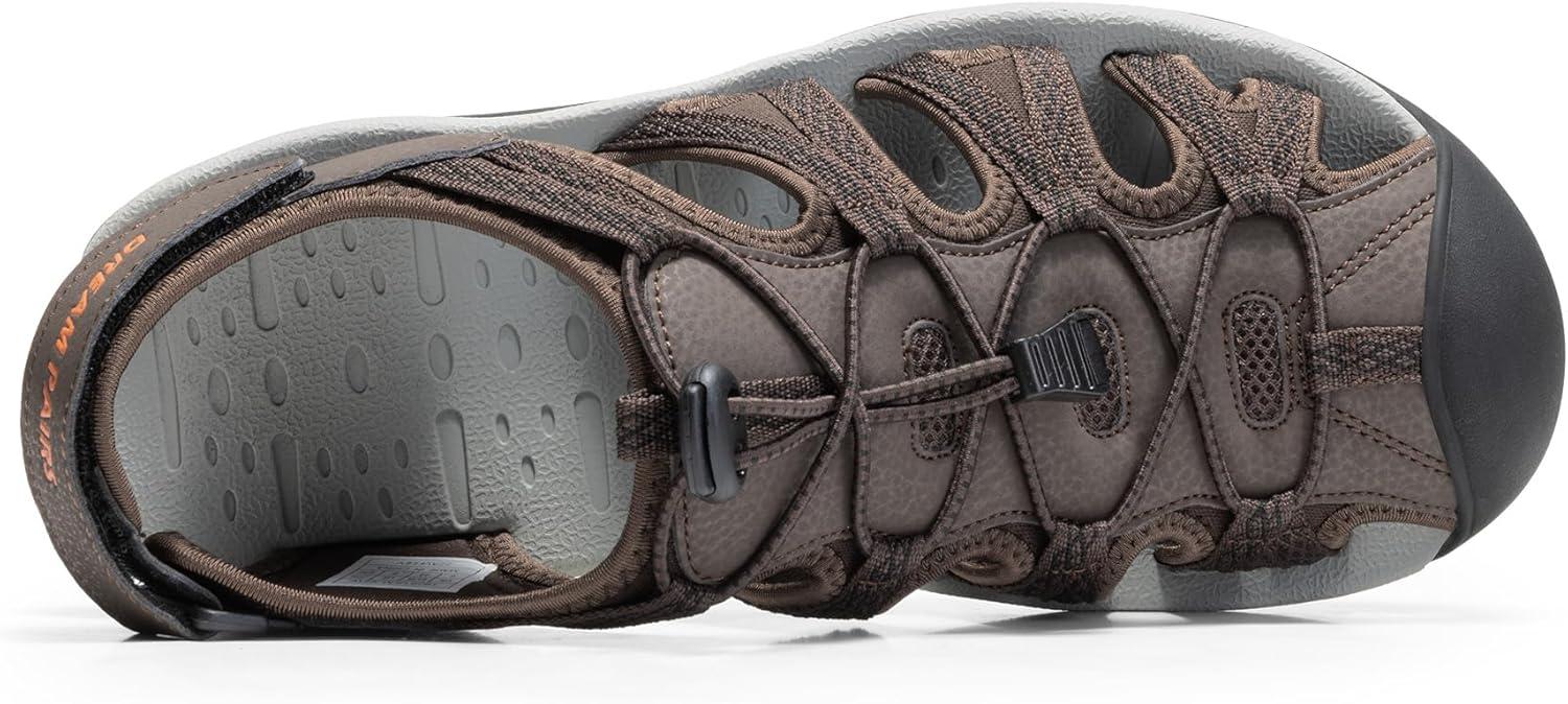 imageDREAM PAIRS Mens 160912MNEW Adventurous Summer Outdoor SandalsBrownBlackOrange