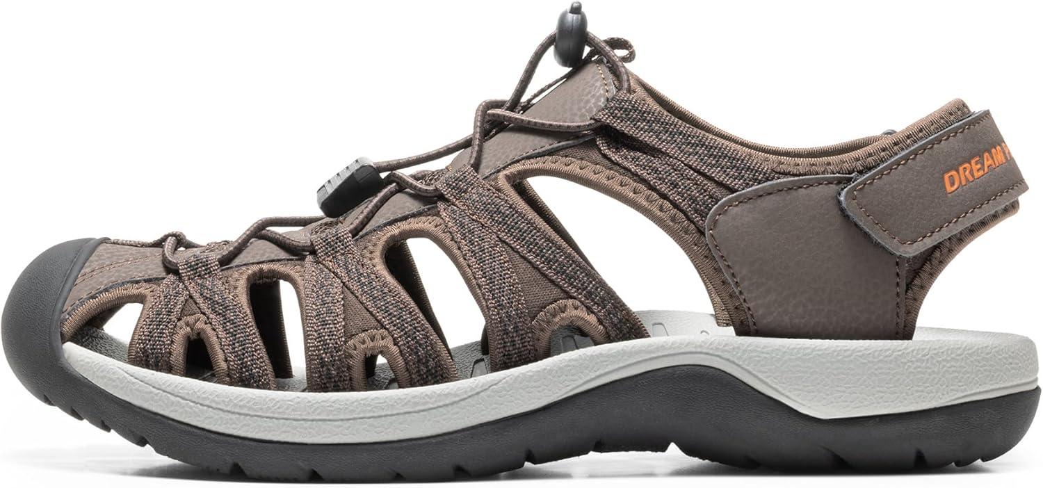 imageDREAM PAIRS Mens 160912MNEW Adventurous Summer Outdoor SandalsBrownBlackOrange