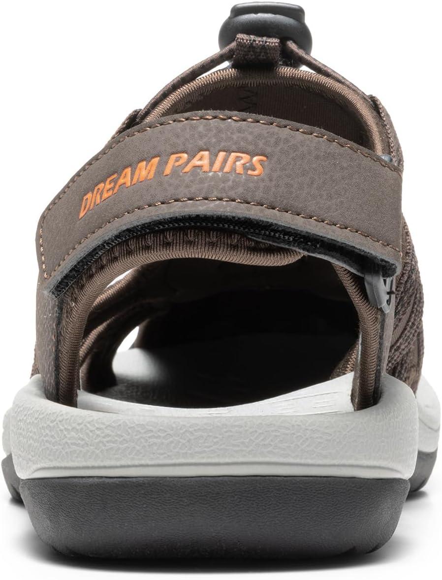 imageDREAM PAIRS Mens 160912MNEW Adventurous Summer Outdoor SandalsBrownBlackOrange