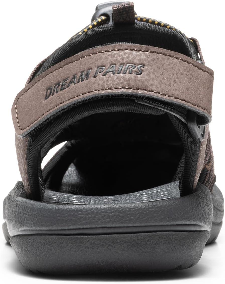 imageDREAM PAIRS Mens 160912MNEW Adventurous Summer Outdoor SandalsDark BrownBlack